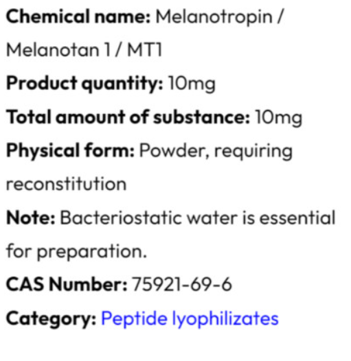 Melanotan 1 10mg